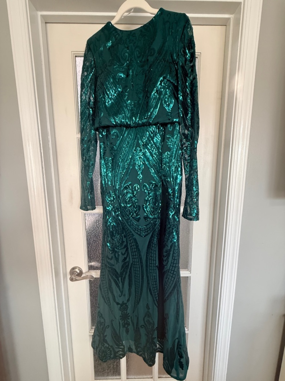 Lulu's Emerald Green Sequin Maxi Dress
